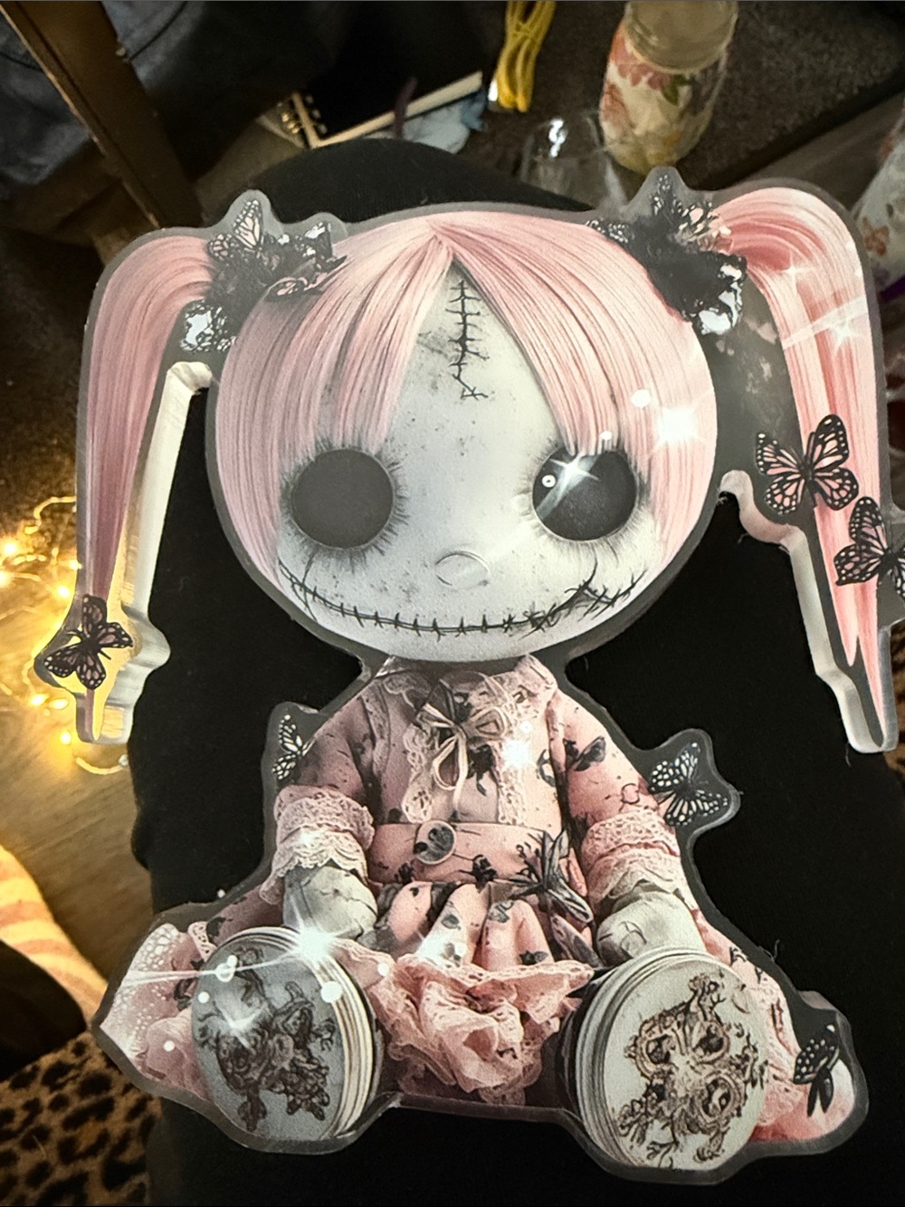 Pink Gothic Stitch Doll Cutout